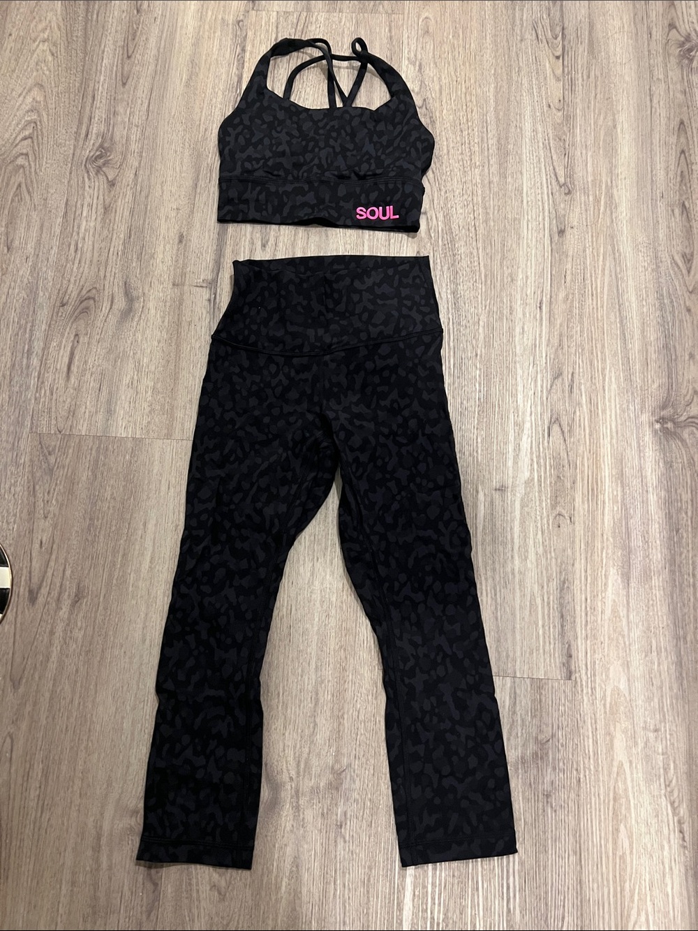 lululemon athletica Black cheetah leopard Patterned High-Waist Leggings